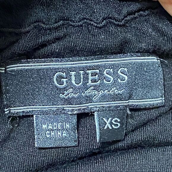 GUESS Chiffon Maxi Dress Ruffled high-low hem Asymmetrical Black size XS - Picture 16 of 17